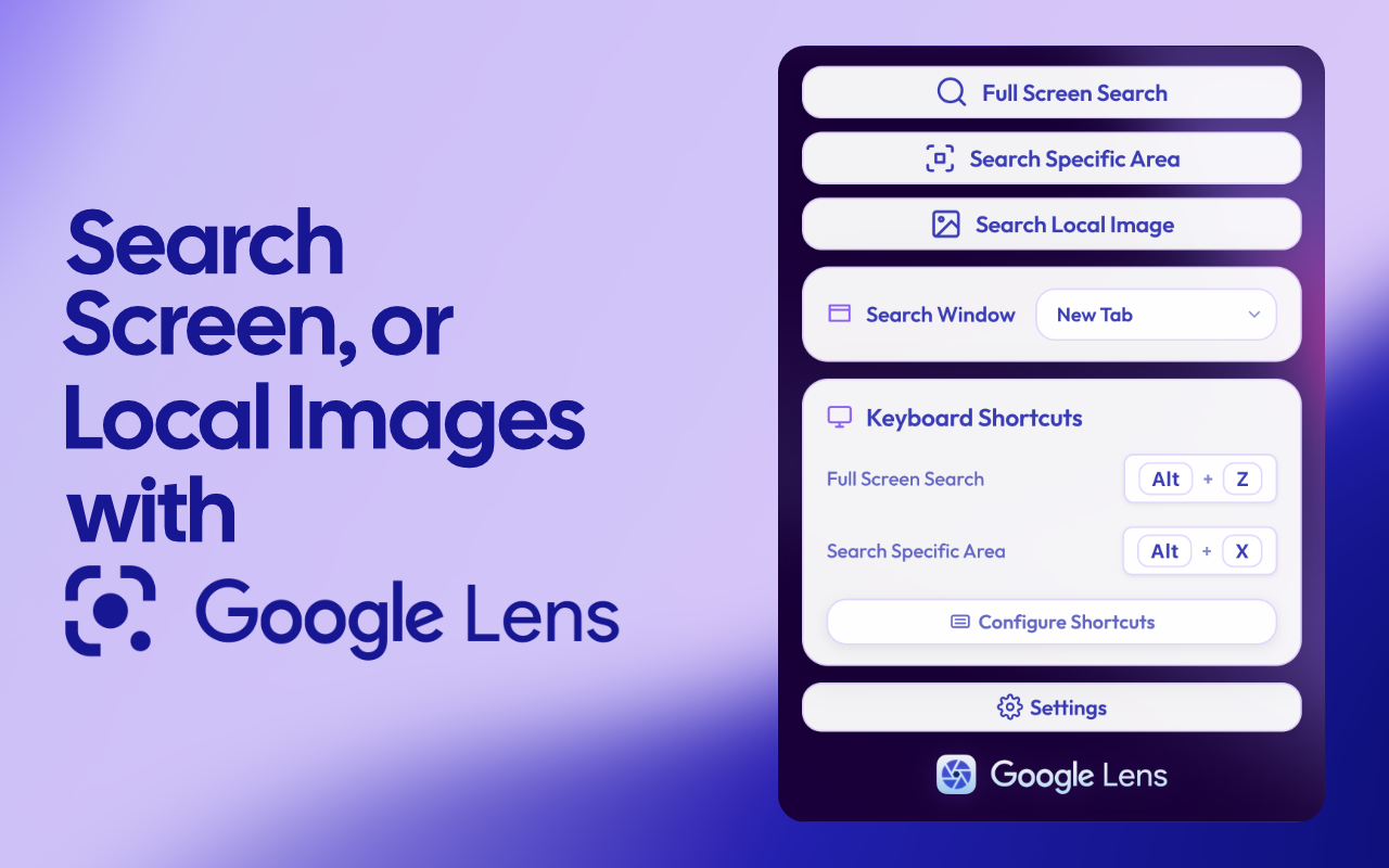 Full screen search — capture the entire tab and search with Google Lens
